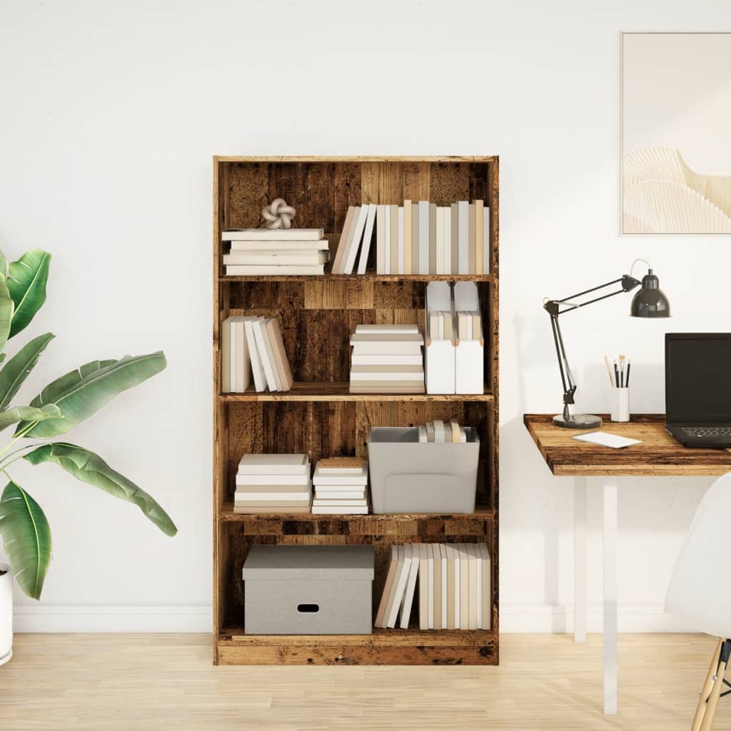 vidaXL Bookcase Old Wood 80x24x143 cm Engineered Wood 3