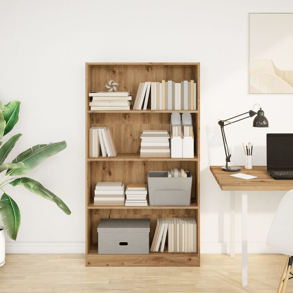 vidaXL Bookcase Artisian Oak 80x24x143 cm Engineered Wood 3