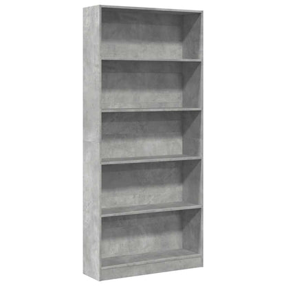 vidaXL Bookcase Concrete Grey 80x24x176 cm Engineered Wood 2