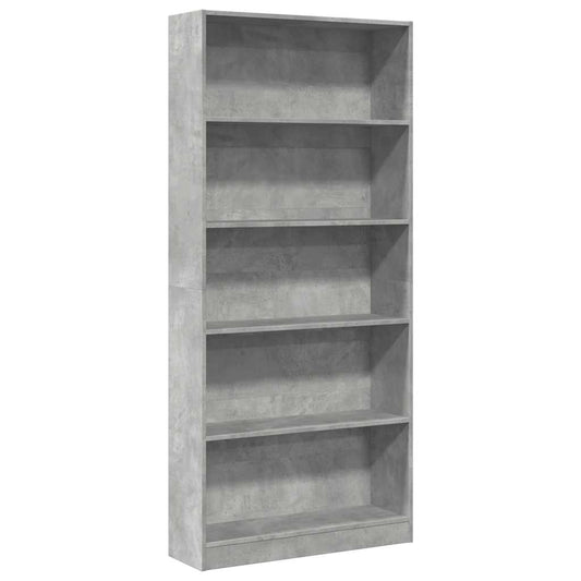 vidaXL Bookcase Concrete Grey 80x24x176 cm Engineered Wood 2