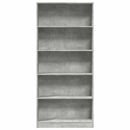 vidaXL Bookcase Concrete Grey 80x24x176 cm Engineered Wood 4