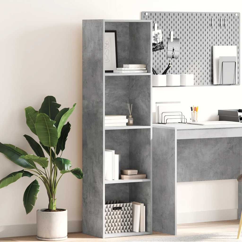 vidaXL Bookcase Concrete Grey 40x30x152 cm Engineered Wood 1