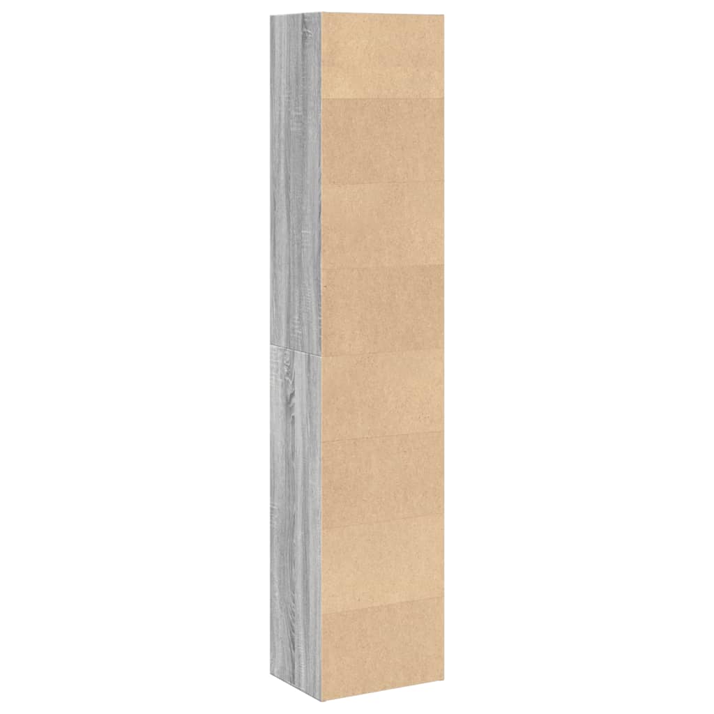 vidaXL Bookcase Grey Sonoma 40x30x189 cm Engineered Wood 5