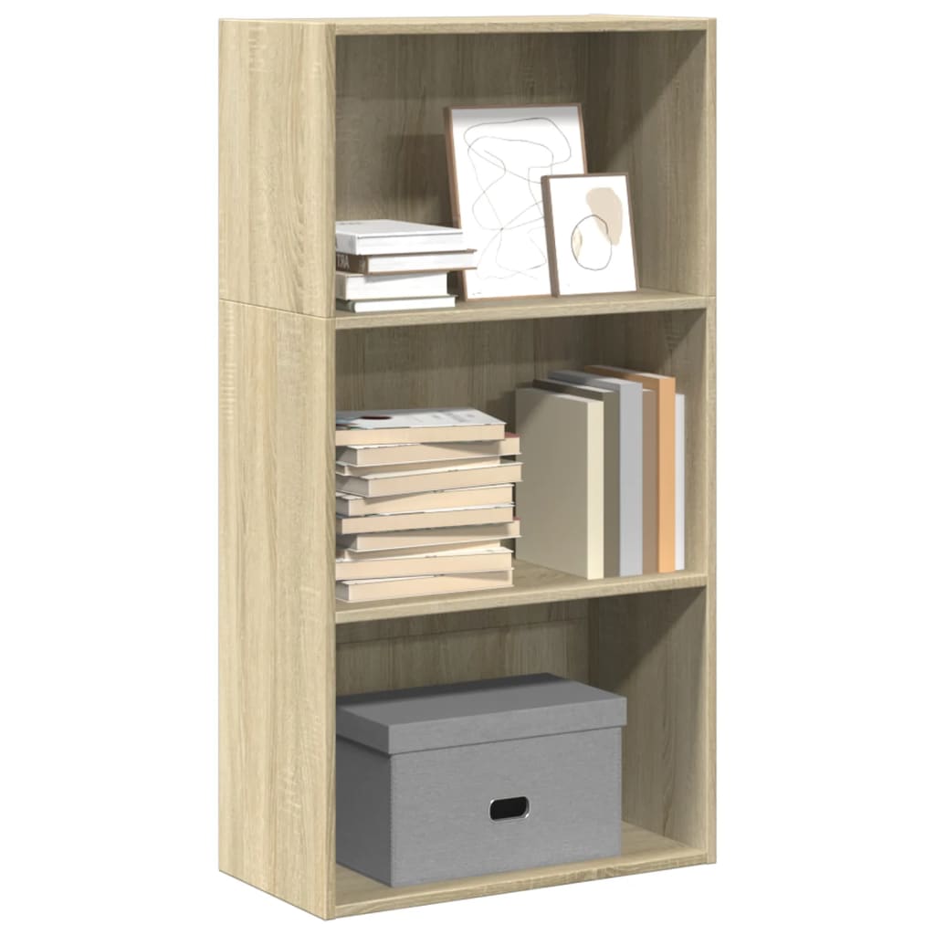 vidaXL Bookcase Sonoma Oak 60x30x114 cm Engineered Wood 1