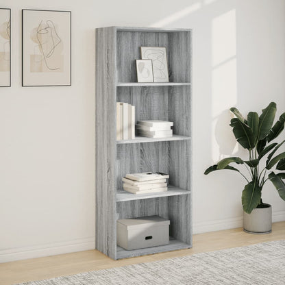 vidaXL Bookcase Grey Sonoma 60x30x152 cm Engineered Wood 3