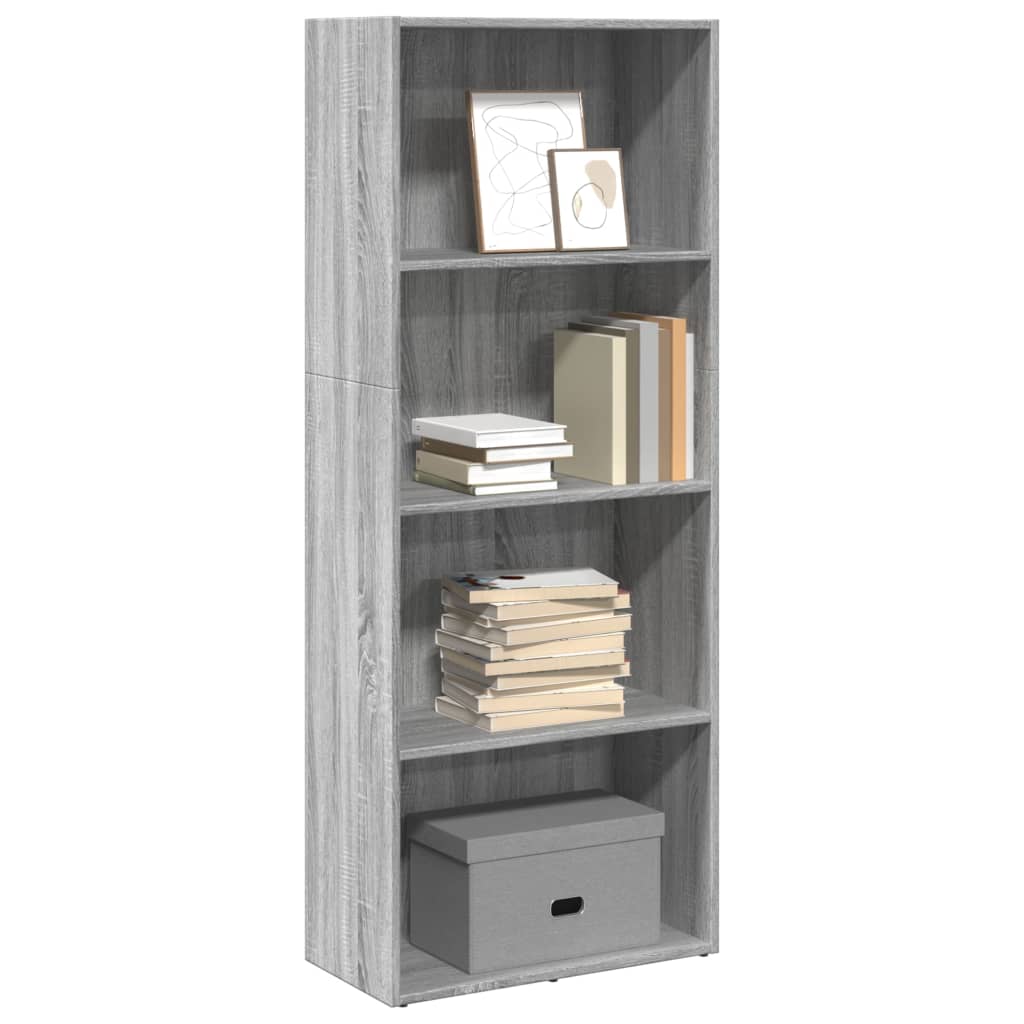 vidaXL Bookcase Grey Sonoma 60x30x152 cm Engineered Wood 1