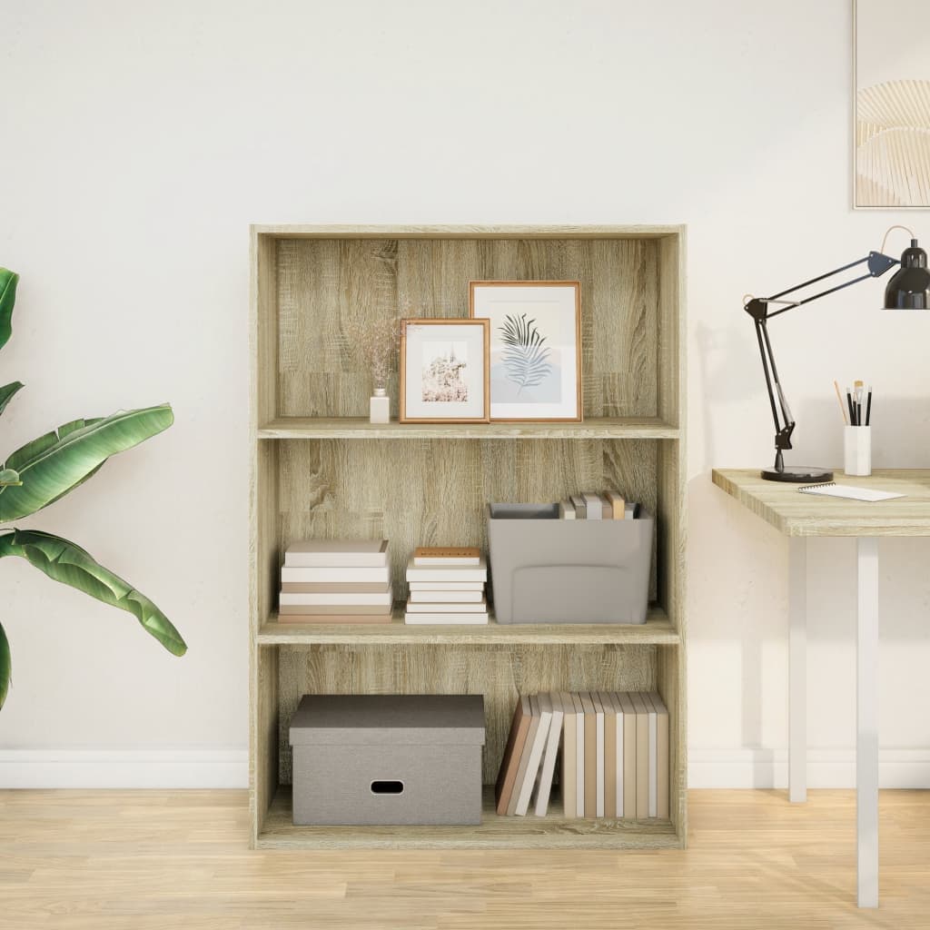 vidaXL Bookcase Sonoma Oak 80x30x114 cm Engineered Wood 3