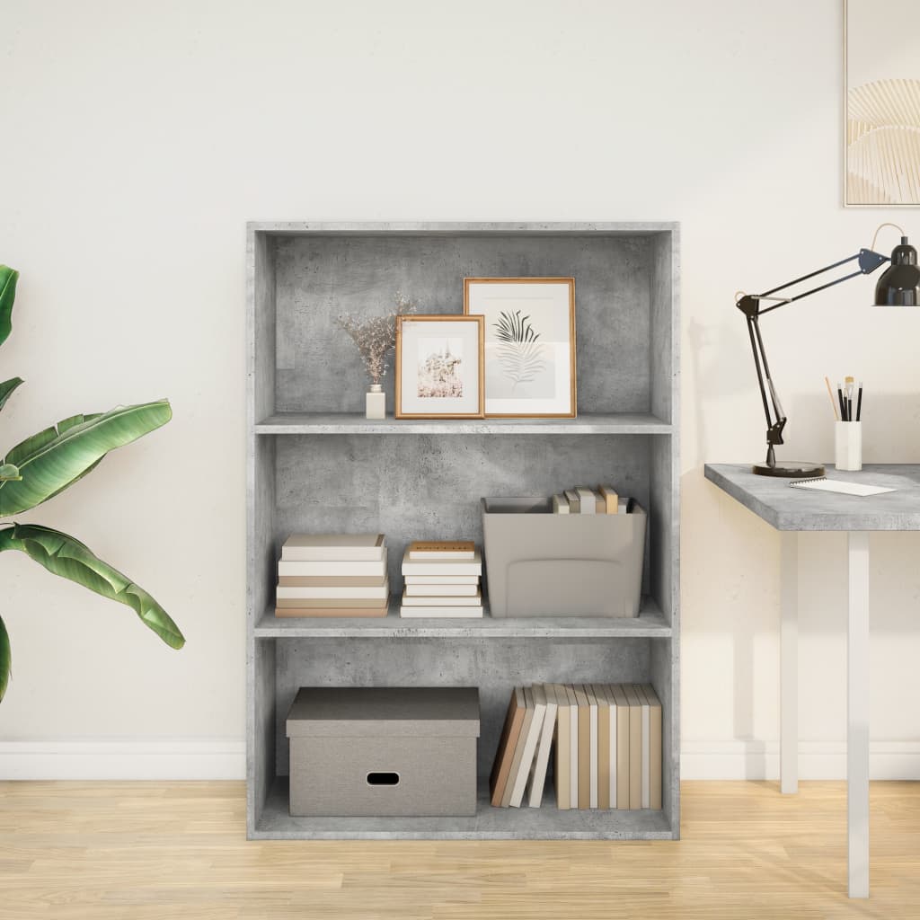 vidaXL Bookcase Concrete Grey 80x30x114 cm Engineered Wood 3