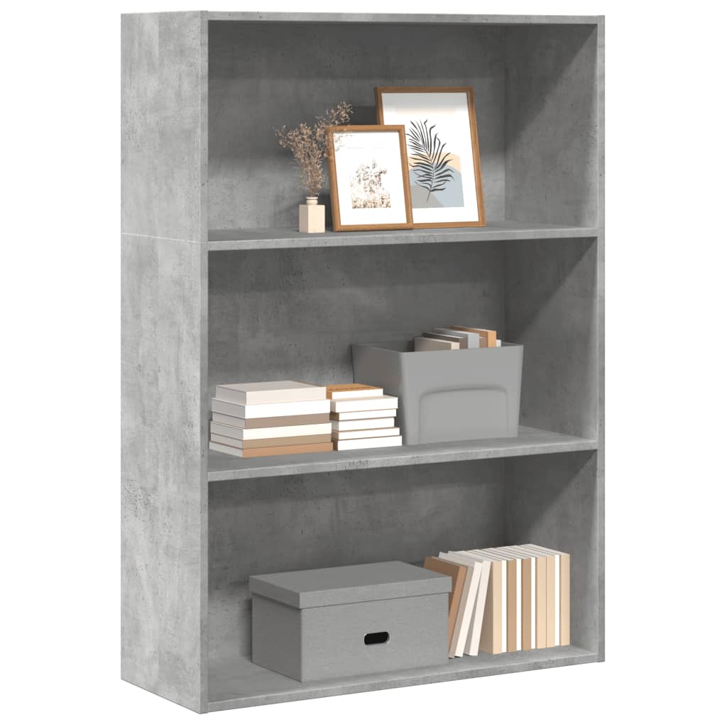 vidaXL Bookcase Concrete Grey 80x30x114 cm Engineered Wood 1