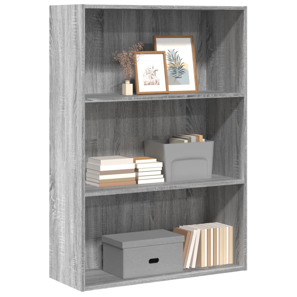 vidaXL Bookcase Grey Sonoma 80x30x114 cm Engineered Wood 1