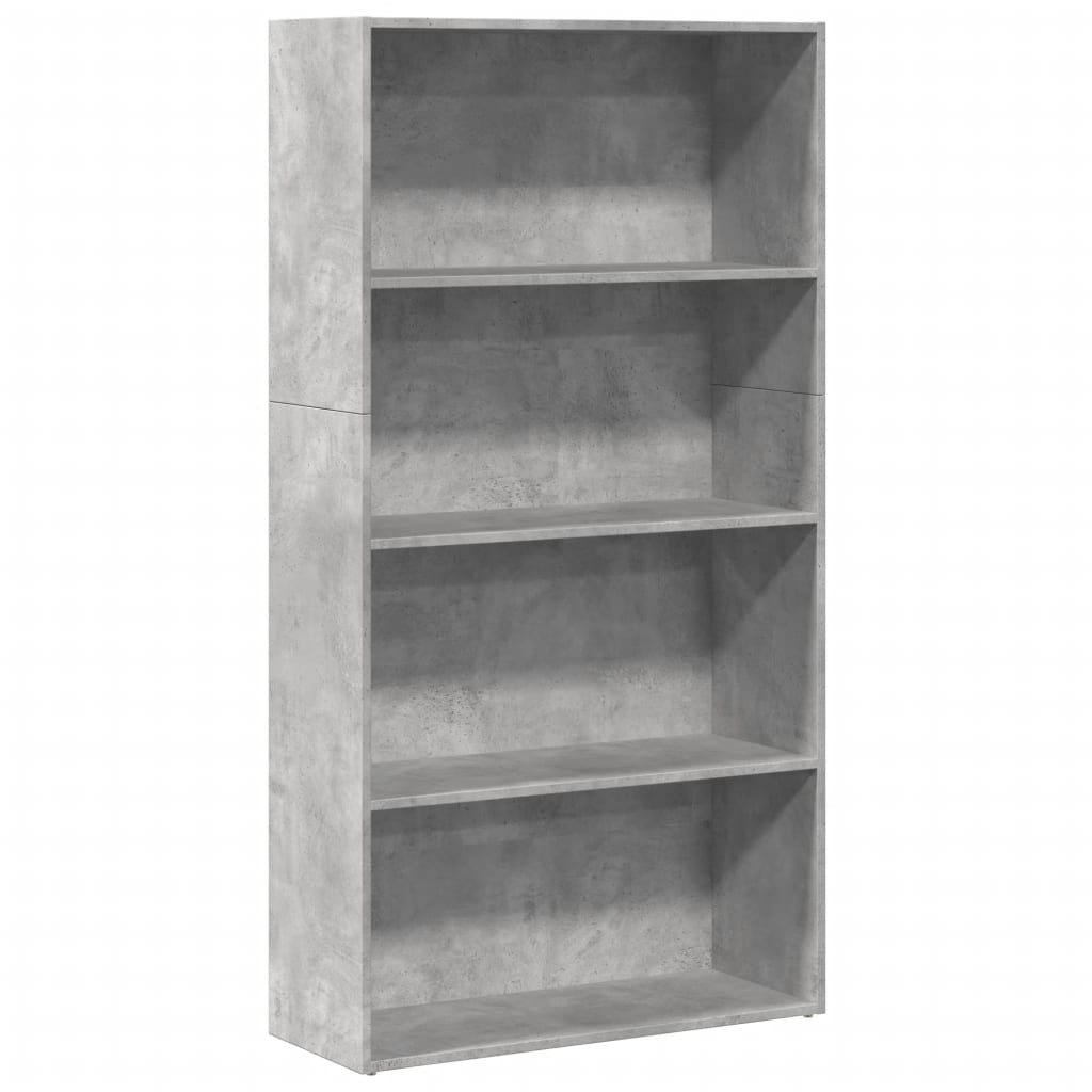 vidaXL Bookcase Concrete Grey 80x30x152 cm Engineered Wood 2
