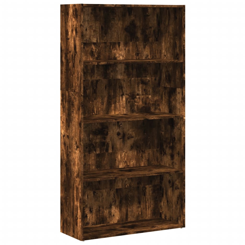 vidaXL Bookcase Smoked Oak 80x30x152 cm Engineered Wood 2