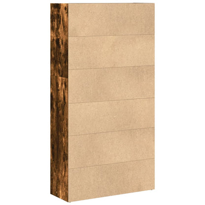 vidaXL Bookcase Smoked Oak 80x30x152 cm Engineered Wood 6