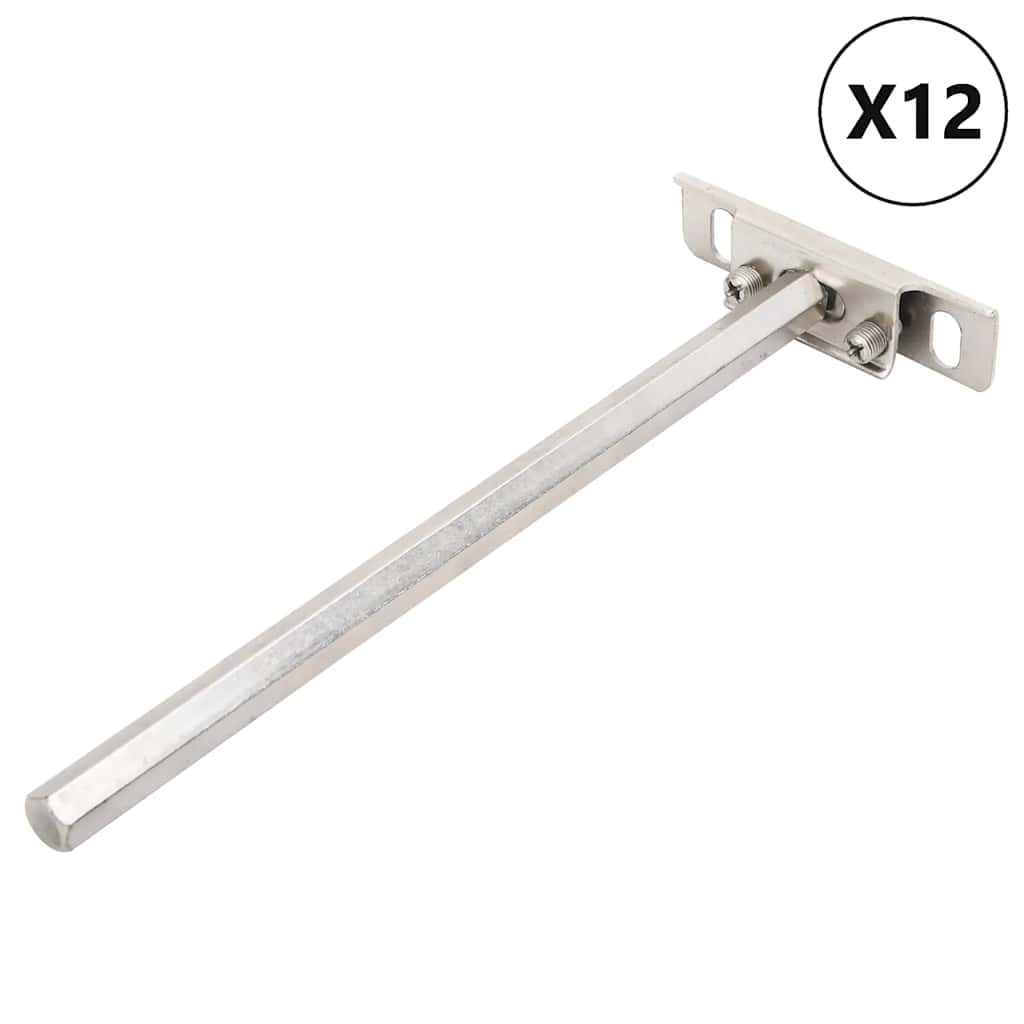 vidaXL Floating Shelf Brackets 12pcs Invisible Ø12x200 mm Carbon Steel 2