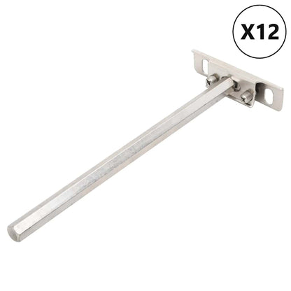 vidaXL Floating Shelf Brackets 12pcs Invisible Ø12x200 mm Carbon Steel 2