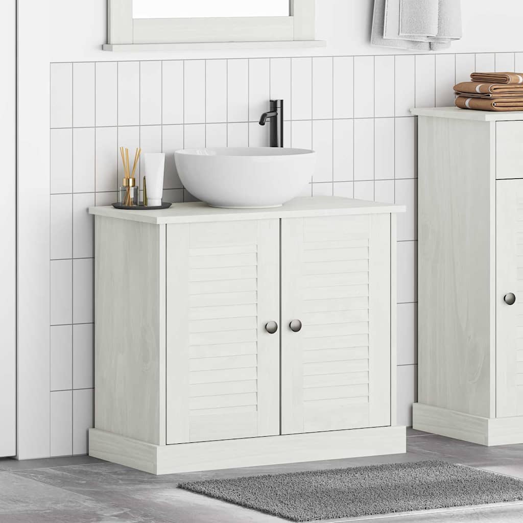 vidaXL Sink cabinet VIGO White and Antique White 68 x 34 x 59 cm 1