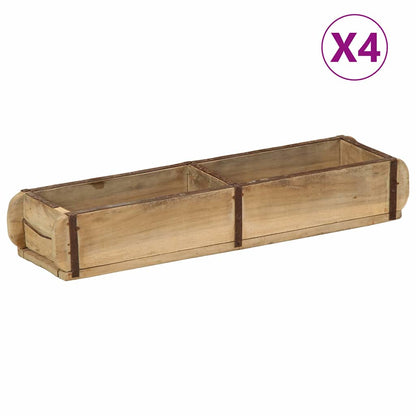 vidaXL Tray 4 pcs Brown 57 x 15 x 9 cm Solid Reclaim Wood 1