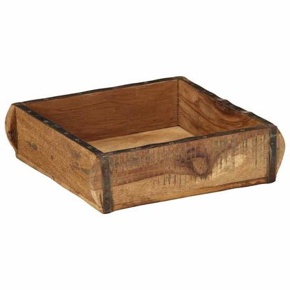 vidaXL Tray 4 pcs Brown 29 x 31 x 10 cm Solid Reclaim Wood 2