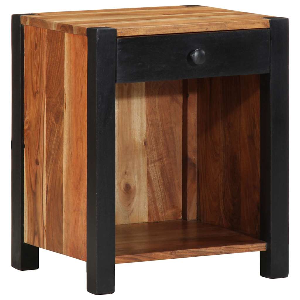 vidaXL Bedside Cabinet Brown 40 x 35 x 50 cm Solid Acacia Wood 4