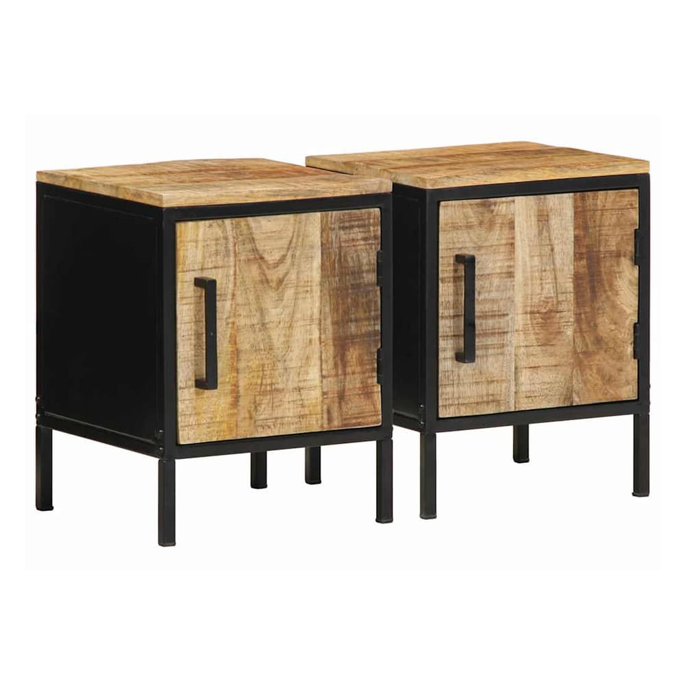 Bedside Cabinet Brown and Black 30 x 30 x 40 cm 2