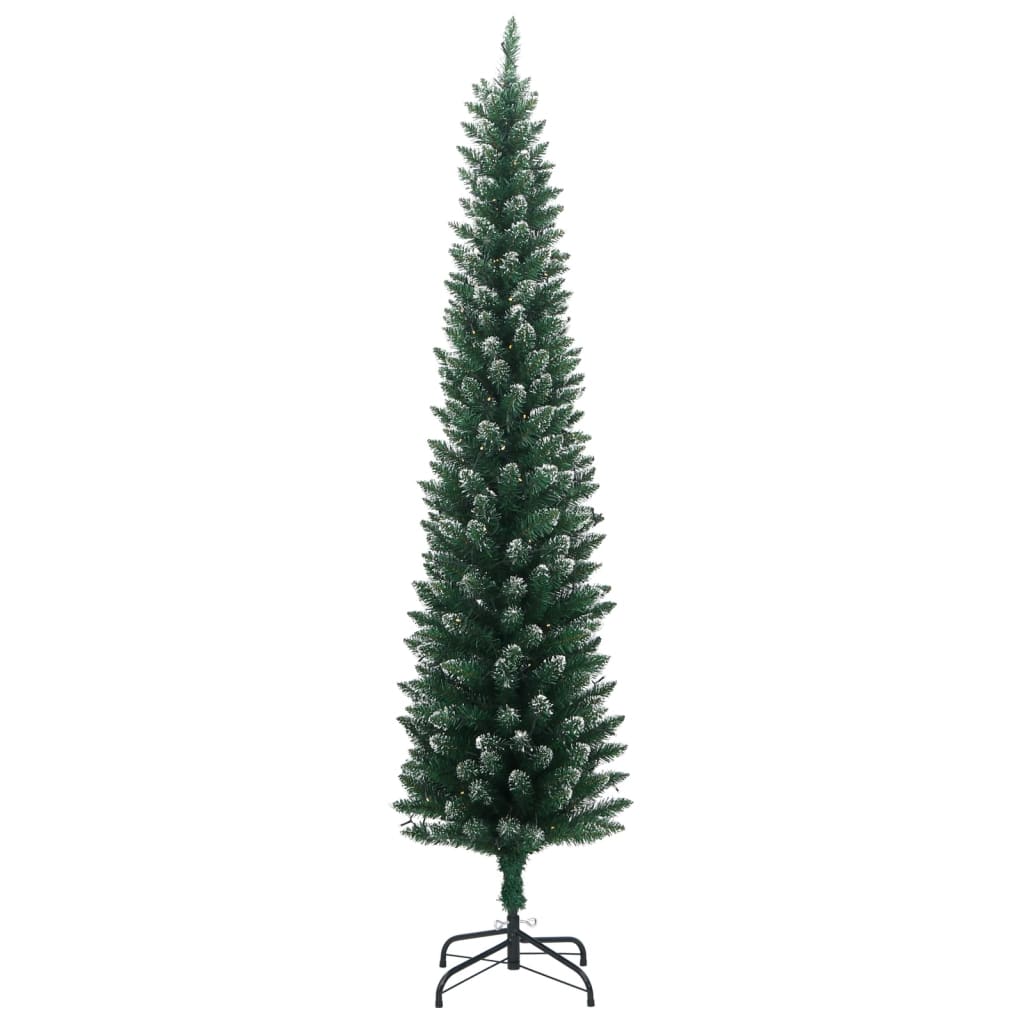 vidaXL Artificial Slim Christmas Tree 300 LEDs 180 cm 3