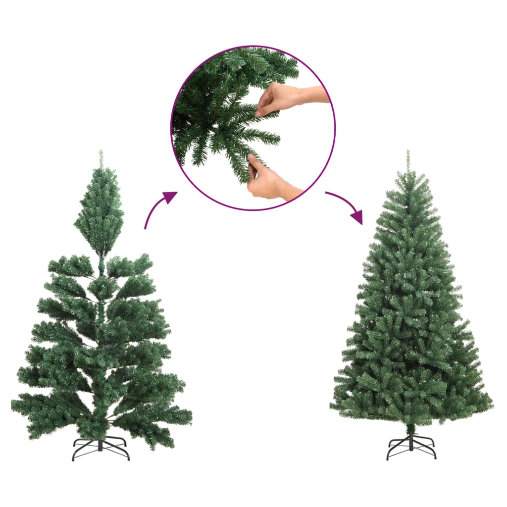vidaXL Artificial Slim Christmas Tree 300 LEDs 180 cm 5
