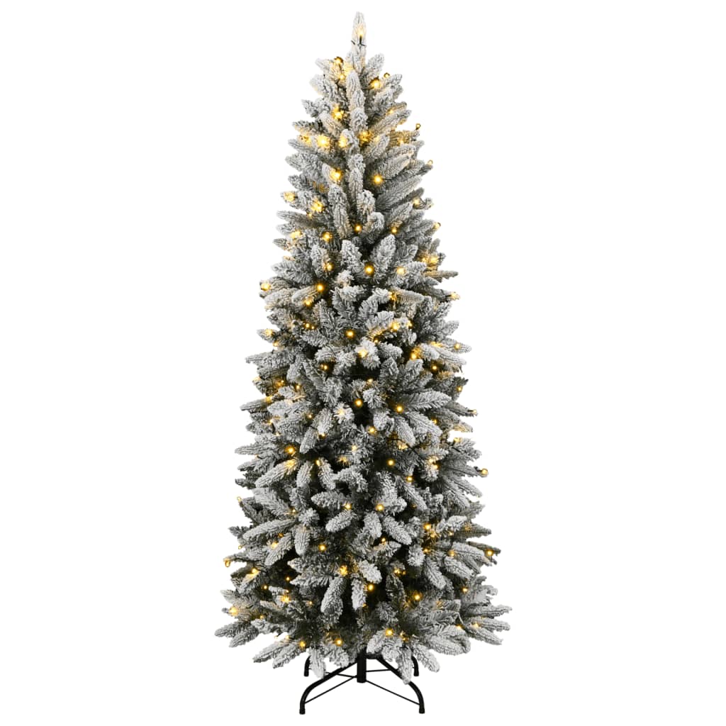 vidaXL Artificial Christmas Tree 150 LEDs and Flocked Snow 120 cm 2