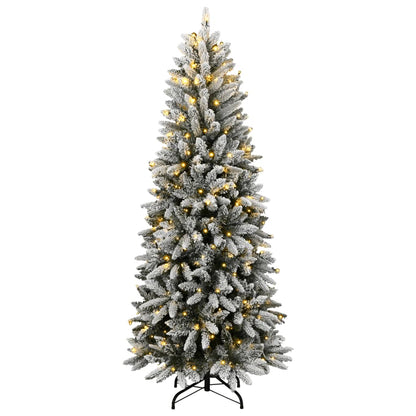 vidaXL Artificial Christmas Tree 150 LEDs and Flocked Snow 120 cm 2