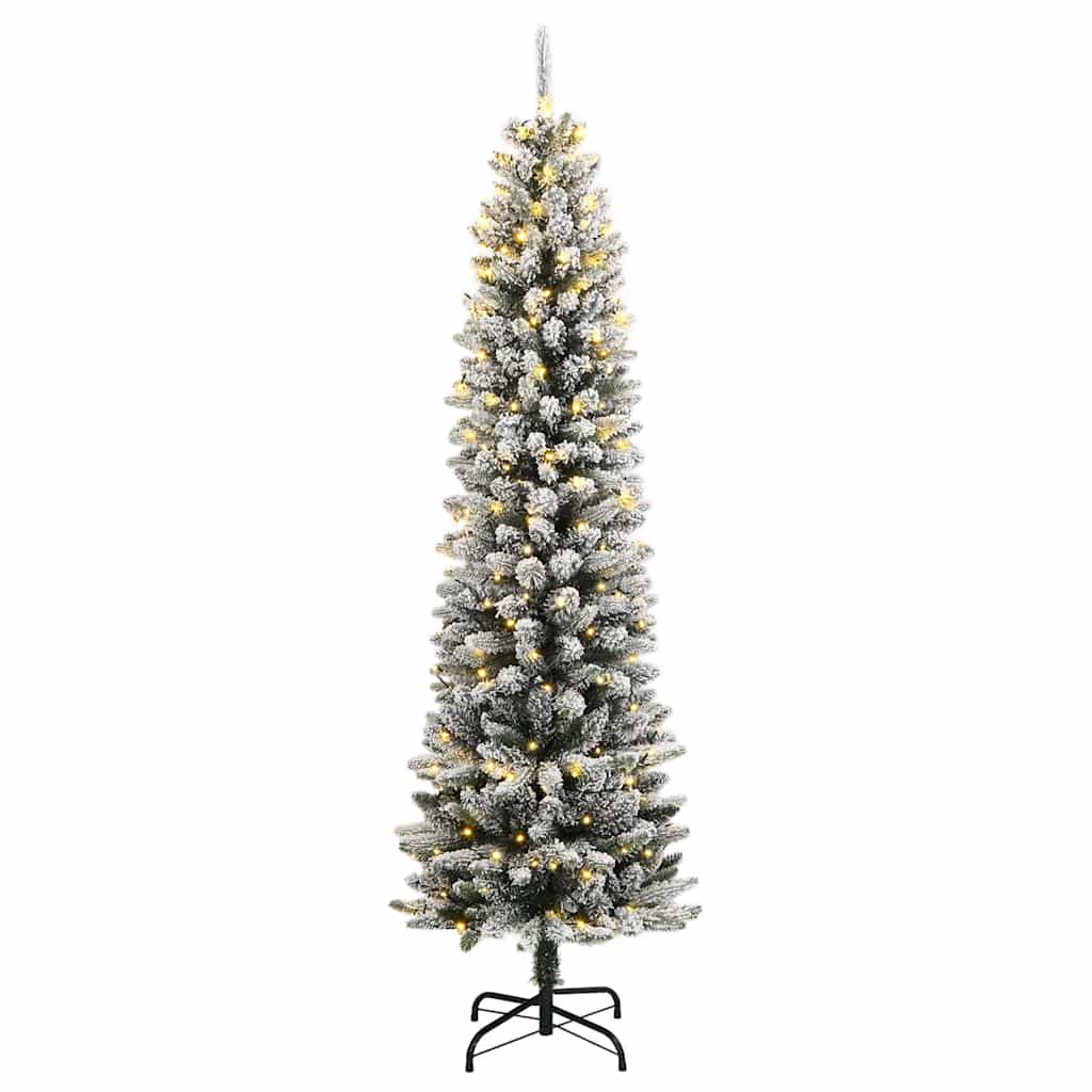 vidaXL Artificial Christmas Tree 150 LEDs and Flocked Snow 120 cm 2