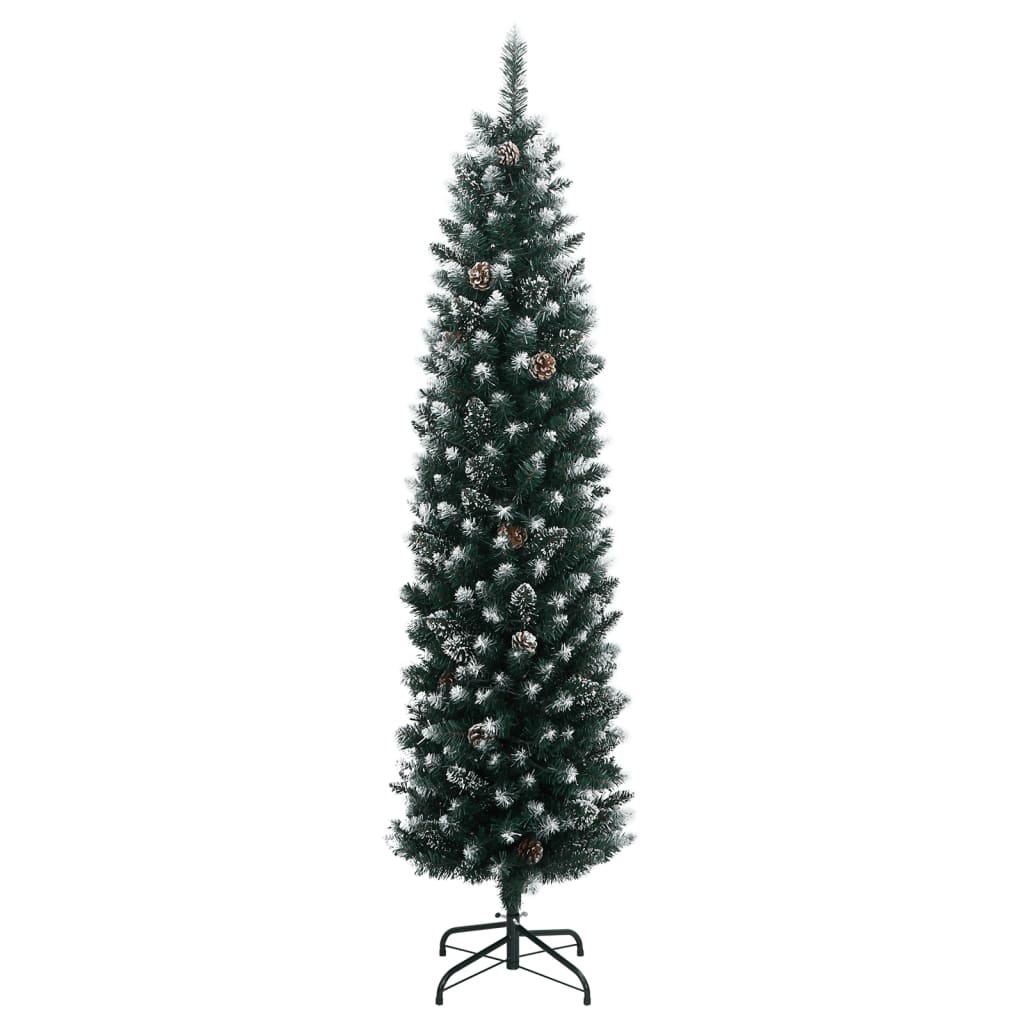 vidaXL Artificial Slim Christmas Tree 150 LEDs 120 cm 2
