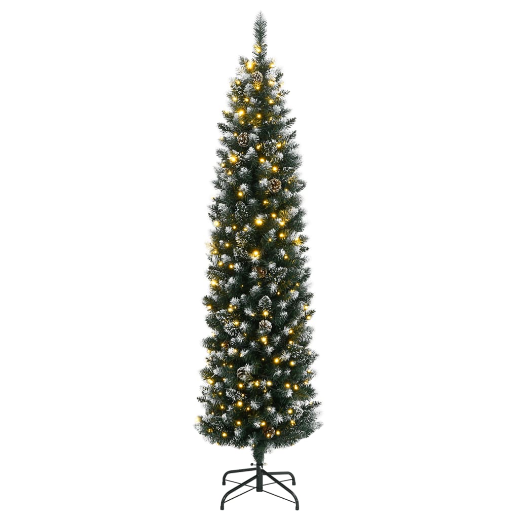 vidaXL Artificial Slim Christmas Tree 150 LEDs 120 cm 3