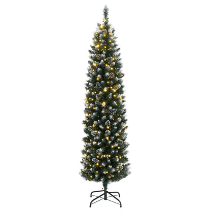 vidaXL Artificial Slim Christmas Tree 150 LEDs 120 cm 3