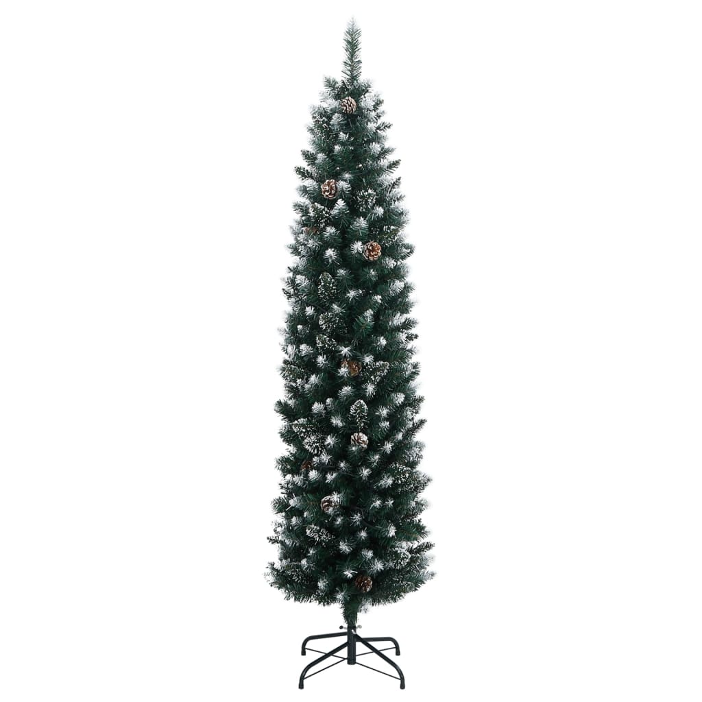 vidaXL Artificial Slim Christmas Tree 150 LEDs 150 cm 2