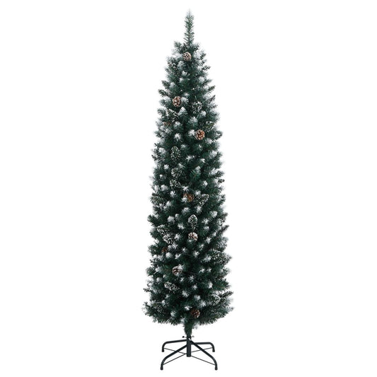 vidaXL Artificial Slim Christmas Tree 150 LEDs 150 cm 2