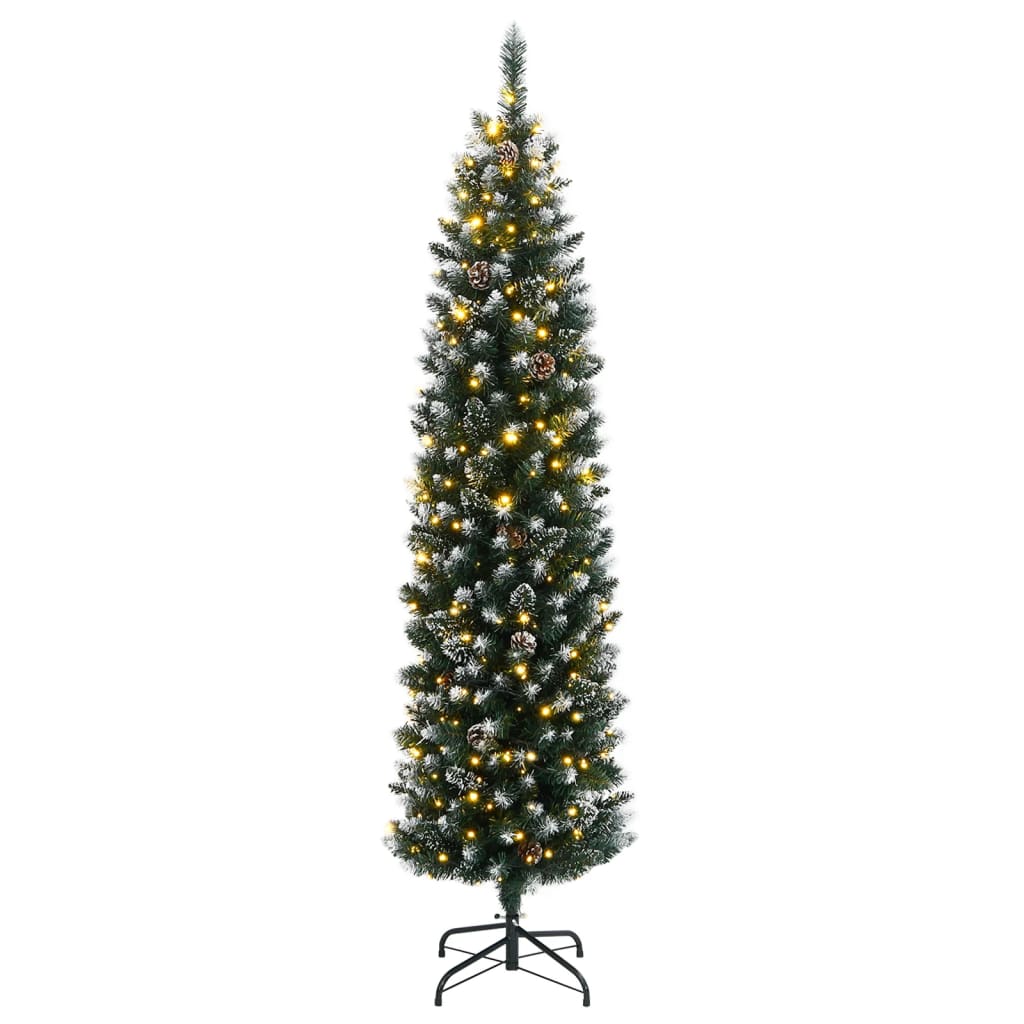 vidaXL Artificial Slim Christmas Tree 150 LEDs 150 cm 3