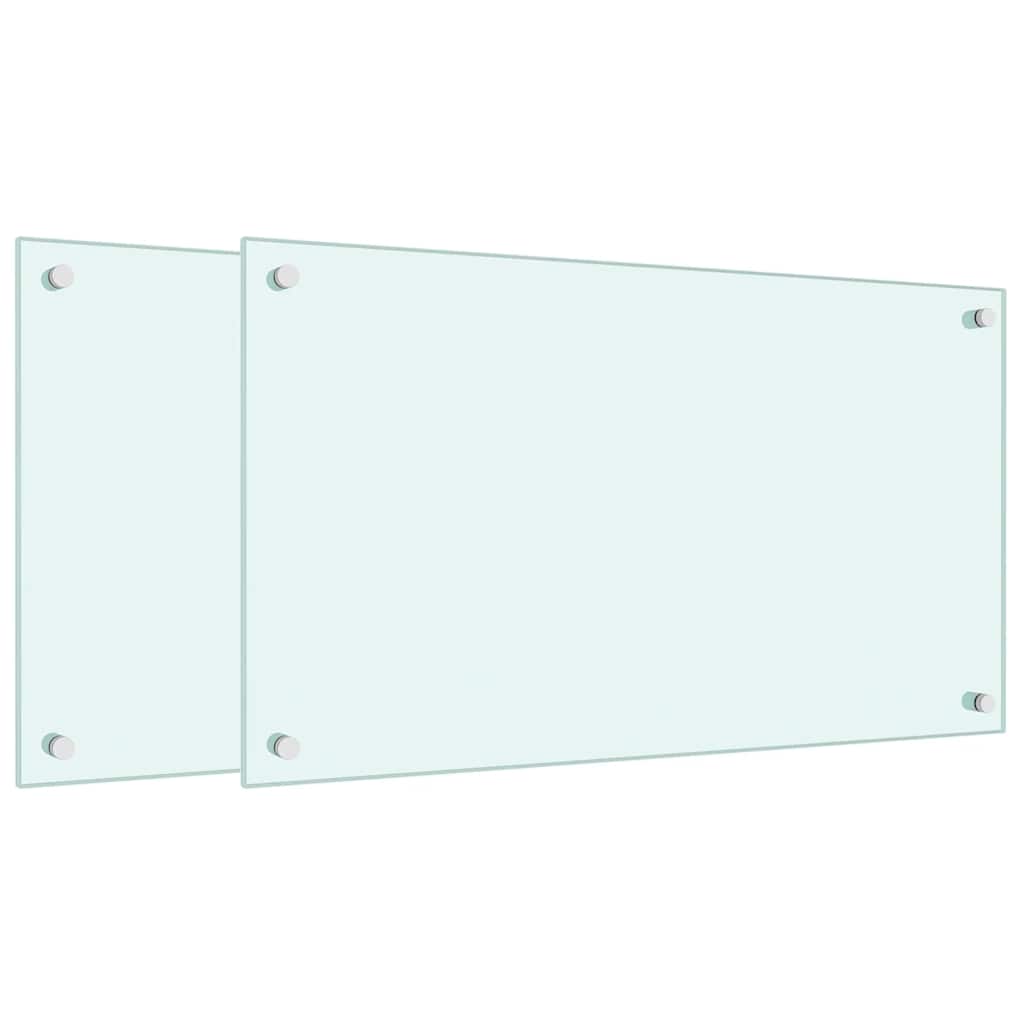 vidaXL Kitchen Backsplashes 2 pcs White 70x40 cm Tempered Glass 2