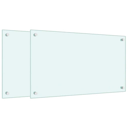 vidaXL Kitchen Backsplashes 2 pcs White 70x40 cm Tempered Glass 2
