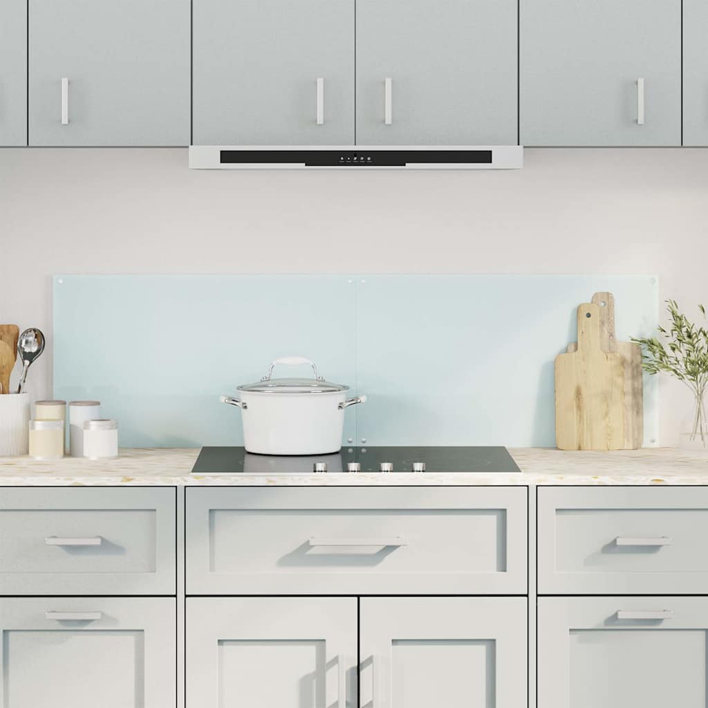 vidaXL Kitchen Backsplashes 2 pcs White 70x40 cm Tempered Glass 1
