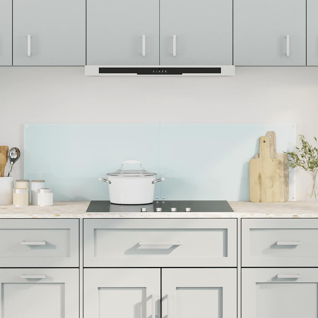 vidaXL Kitchen Backsplashes 2 pcs White 70x50 cm Tempered Glass 1