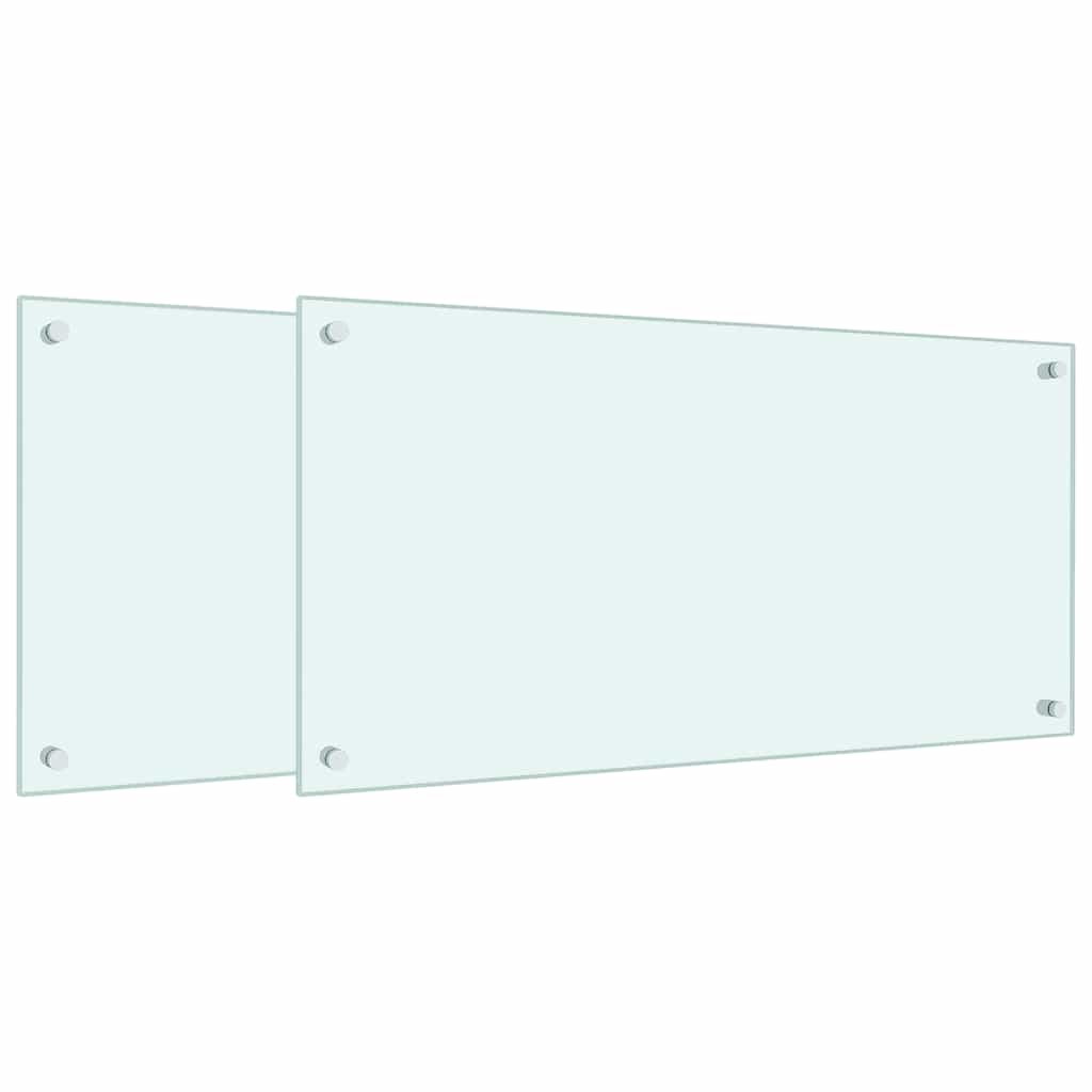 vidaXL Kitchen Backsplashes 2 pcs White 80x40 cm Tempered Glass 2