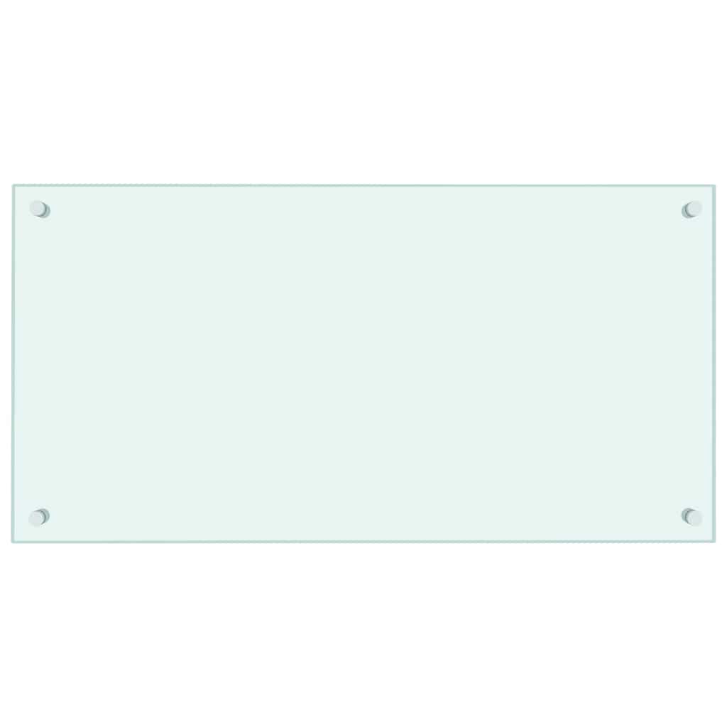 vidaXL Kitchen Backsplashes 2 pcs White 80x40 cm Tempered Glass 4