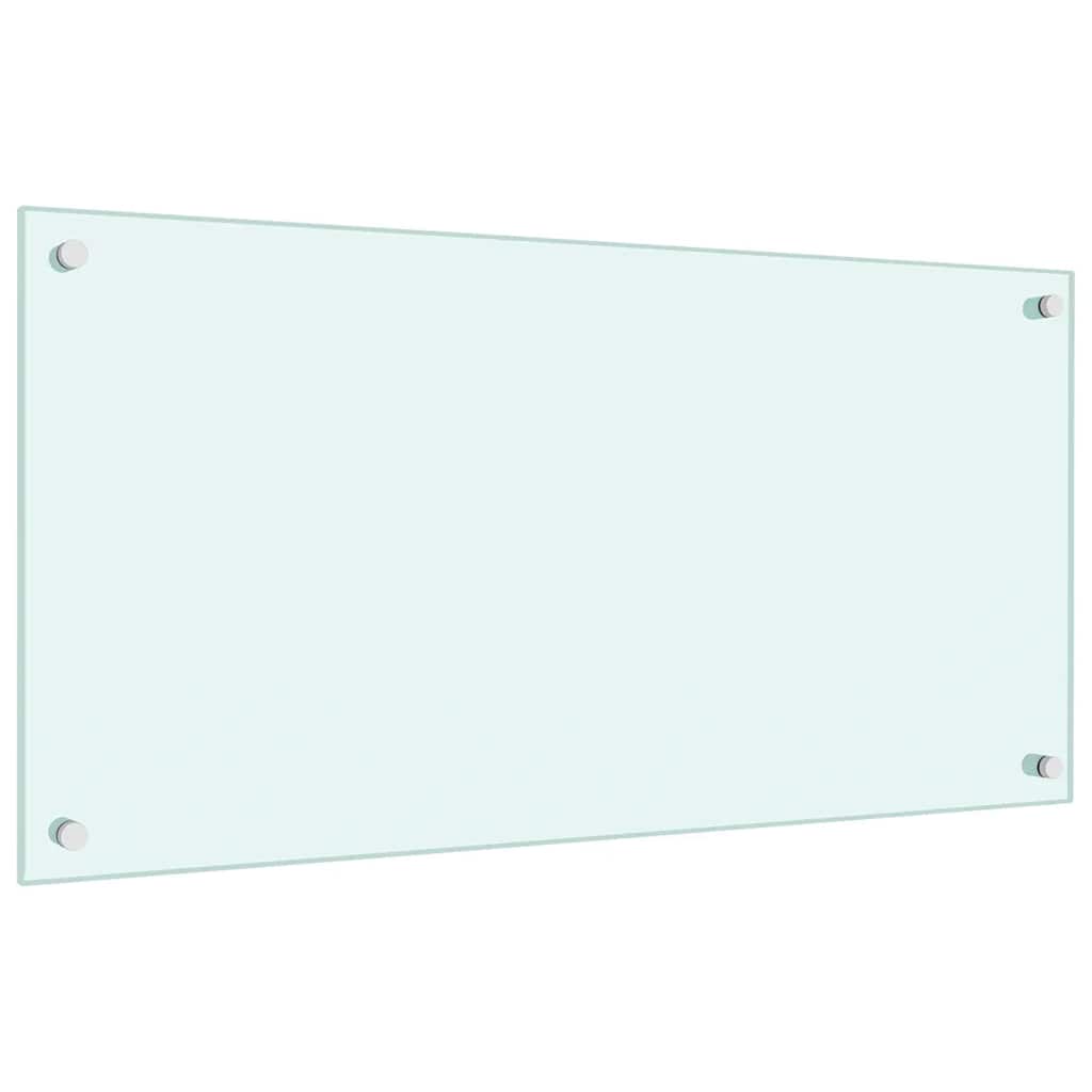vidaXL Kitchen Backsplashes 2 pcs White 80x40 cm Tempered Glass 5