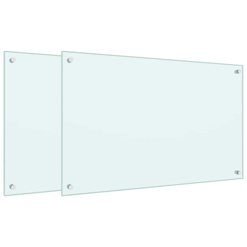 Kitchen Backsplashes White 70x50 cm Tempered Glass 2 Depth 50 cm Milk 80 cm