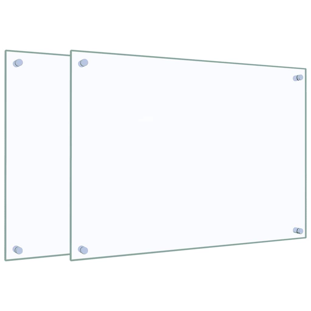 vidaXL Kitchen Backsplashes 2 pcs Transparent 70x50 cm Tempered Glass 2