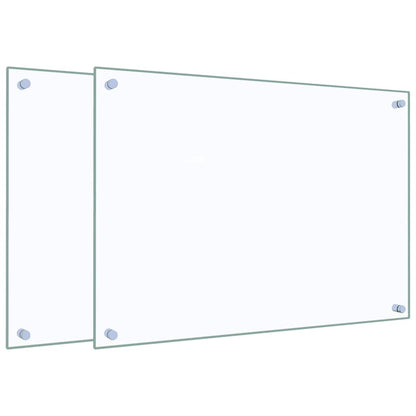 vidaXL Kitchen Backsplashes 2 pcs Transparent 70x50 cm Tempered Glass 2
