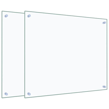 vidaXL Kitchen Backsplashes 2 pcs Transparent 70x60 cm Tempered Glass 2