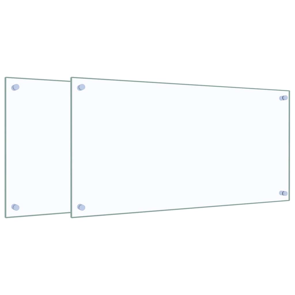 vidaXL Kitchen Backsplashes 2 pcs Transparent 80x40 cm Tempered Glass 2