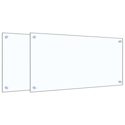 vidaXL Kitchen Backsplashes 2 pcs Transparent 80x40 cm Tempered Glass 2