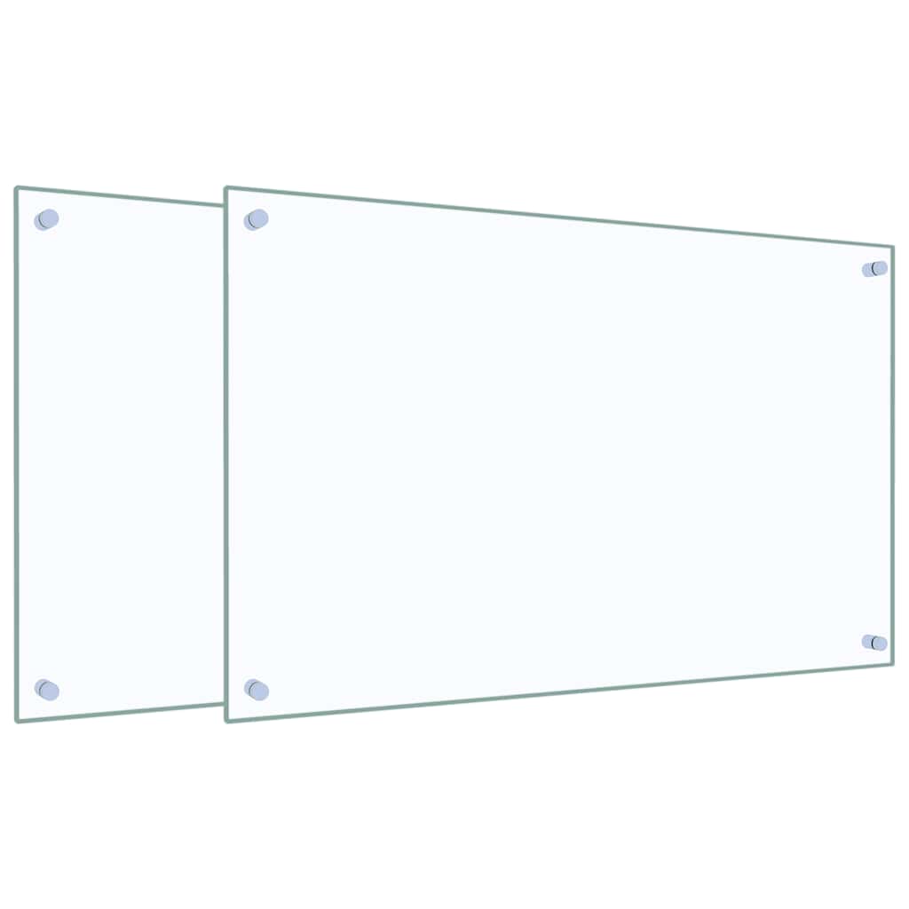 vidaXL Kitchen Backsplashes 2 pcs Transparent 80x50 cm Tempered Glass 2