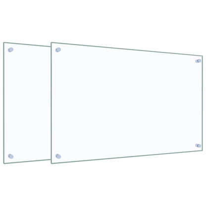 vidaXL Kitchen Backsplashes 2 pcs Transparent 80x50 cm Tempered Glass 2